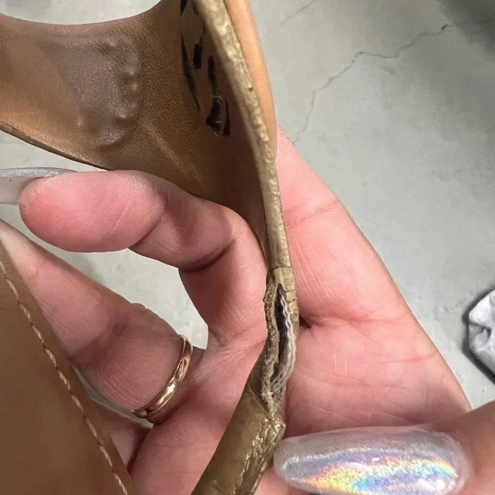 Tory Burch Women's Gold Tan Thong Sandals Sz 7.5